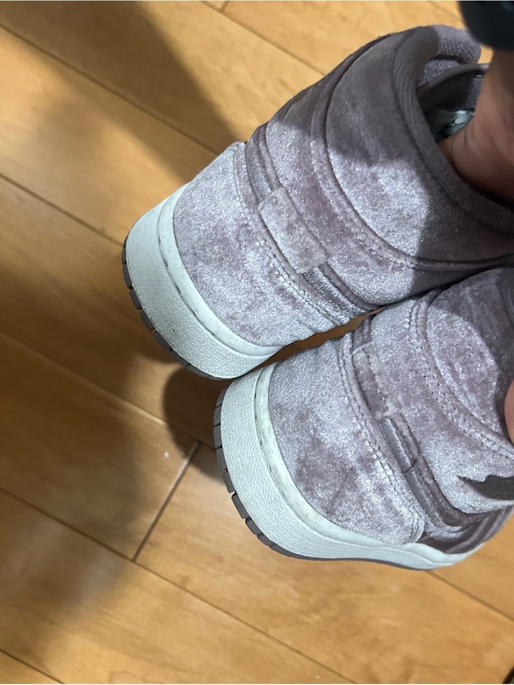 Velvet Slip-On Sneaker in Light Purple